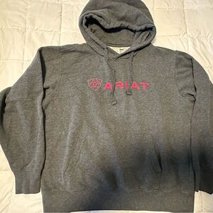 Ariat Charcoal Gray Hoodie with Pink Logo